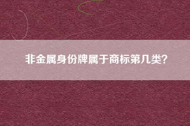 非金属身份牌属于商标第几类？