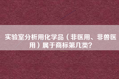实验室分析用化学品（非医用、非兽医用）属于商标第几类？