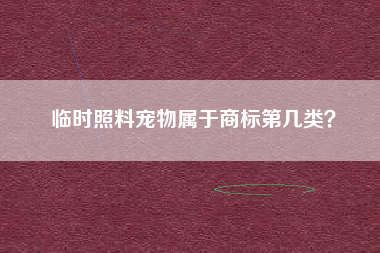 临时照料宠物属于商标第几类？