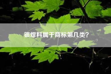 银焊料属于商标第几类？