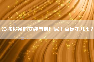 冷冻设备的安装与修理属于商标第几类？